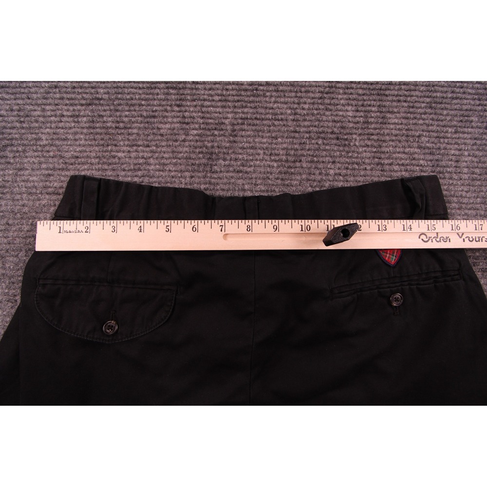 Polo Ralph Lauren Mens Black Pleated Chino Shorts Tartan Crest Preppy 32 - Picture 10 of 11